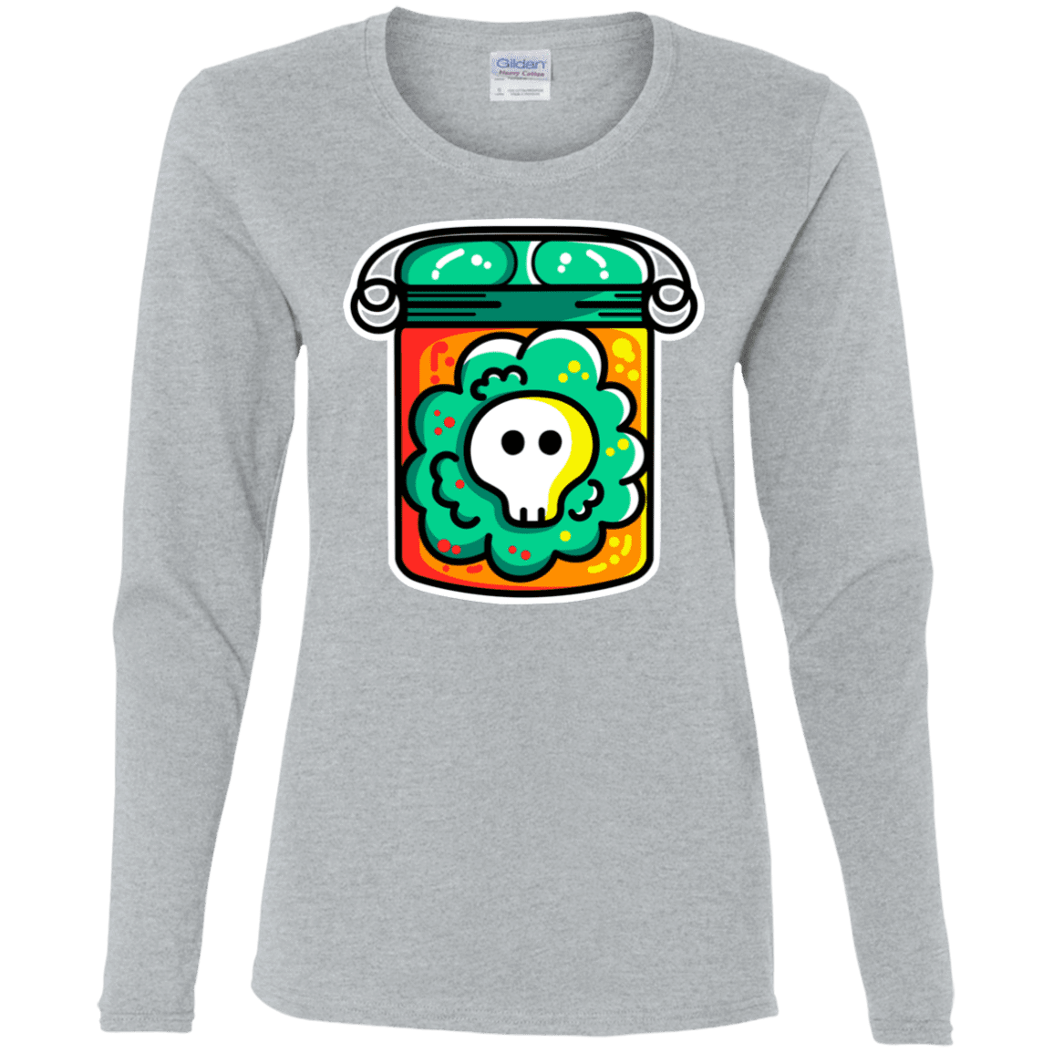 T-Shirts Sport Grey / S Cute Skull In A Jar Women's Long Sleeve T-Shirt