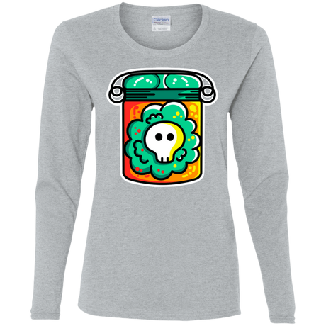 T-Shirts Sport Grey / S Cute Skull In A Jar Women's Long Sleeve T-Shirt