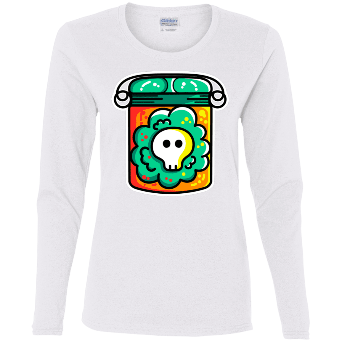 T-Shirts White / S Cute Skull In A Jar Women's Long Sleeve T-Shirt