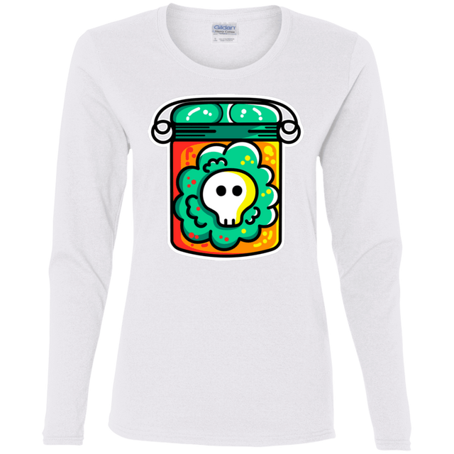 T-Shirts White / S Cute Skull In A Jar Women's Long Sleeve T-Shirt