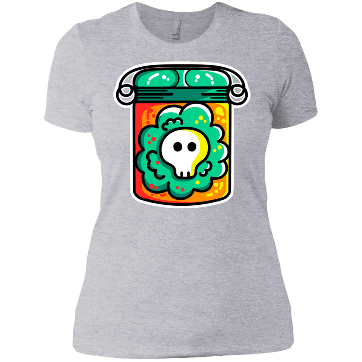 T-Shirts Heather Grey / X-Small Cute Skull In A Jar Women's Premium T-Shirt