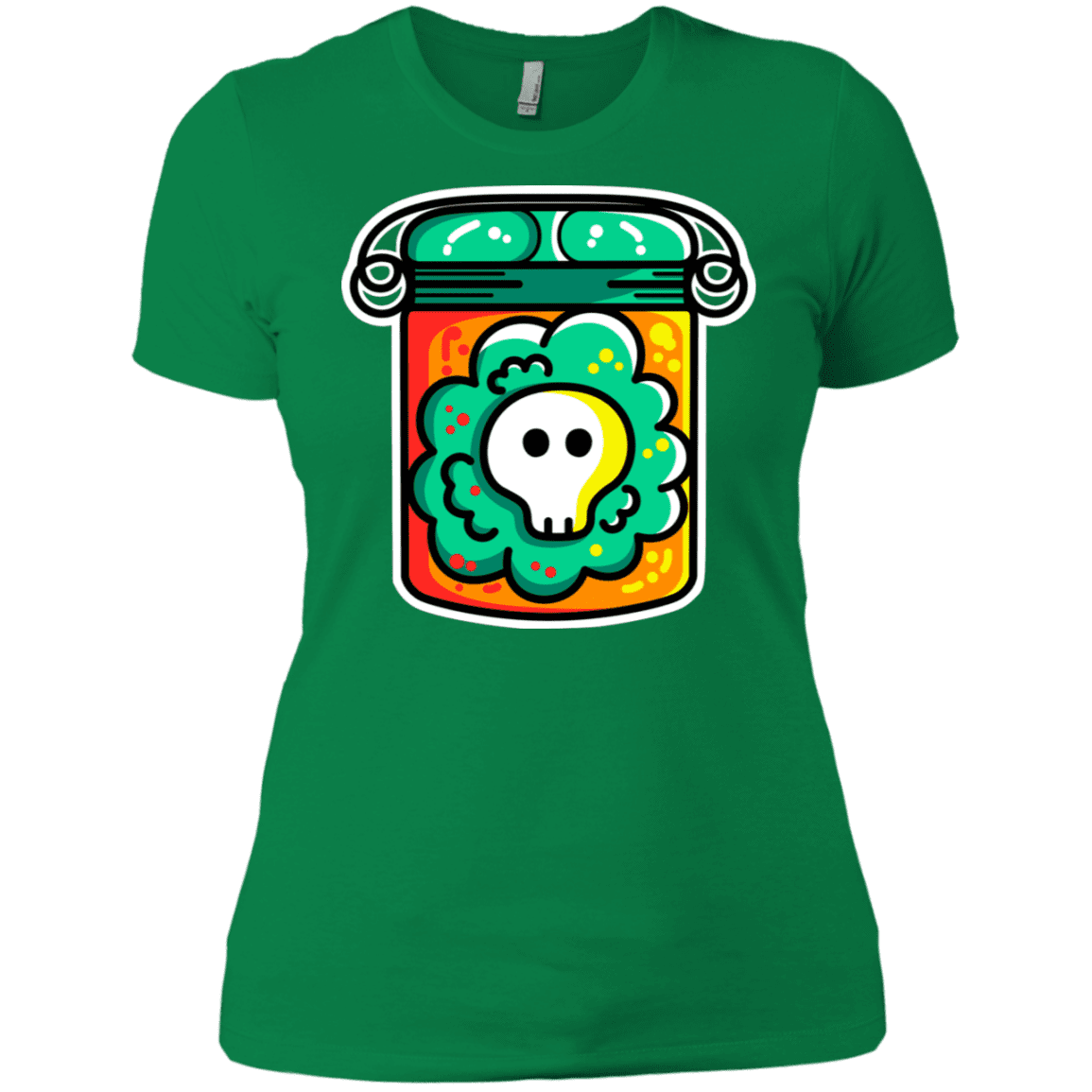 T-Shirts Kelly Green / X-Small Cute Skull In A Jar Women's Premium T-Shirt