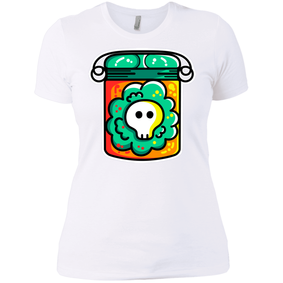 T-Shirts White / X-Small Cute Skull In A Jar Women's Premium T-Shirt