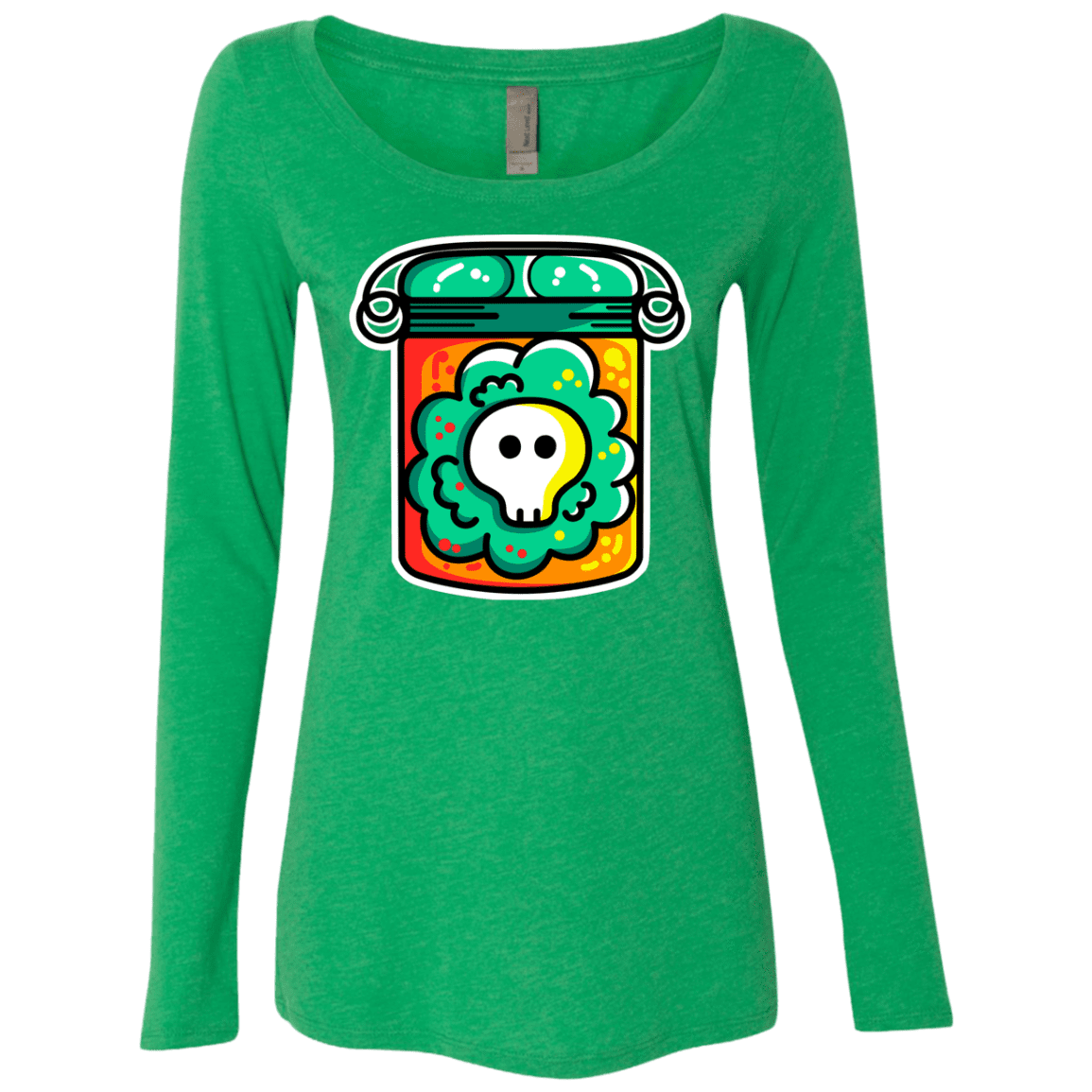 T-Shirts Envy / S Cute Skull In A Jar Women's Triblend Long Sleeve Shirt