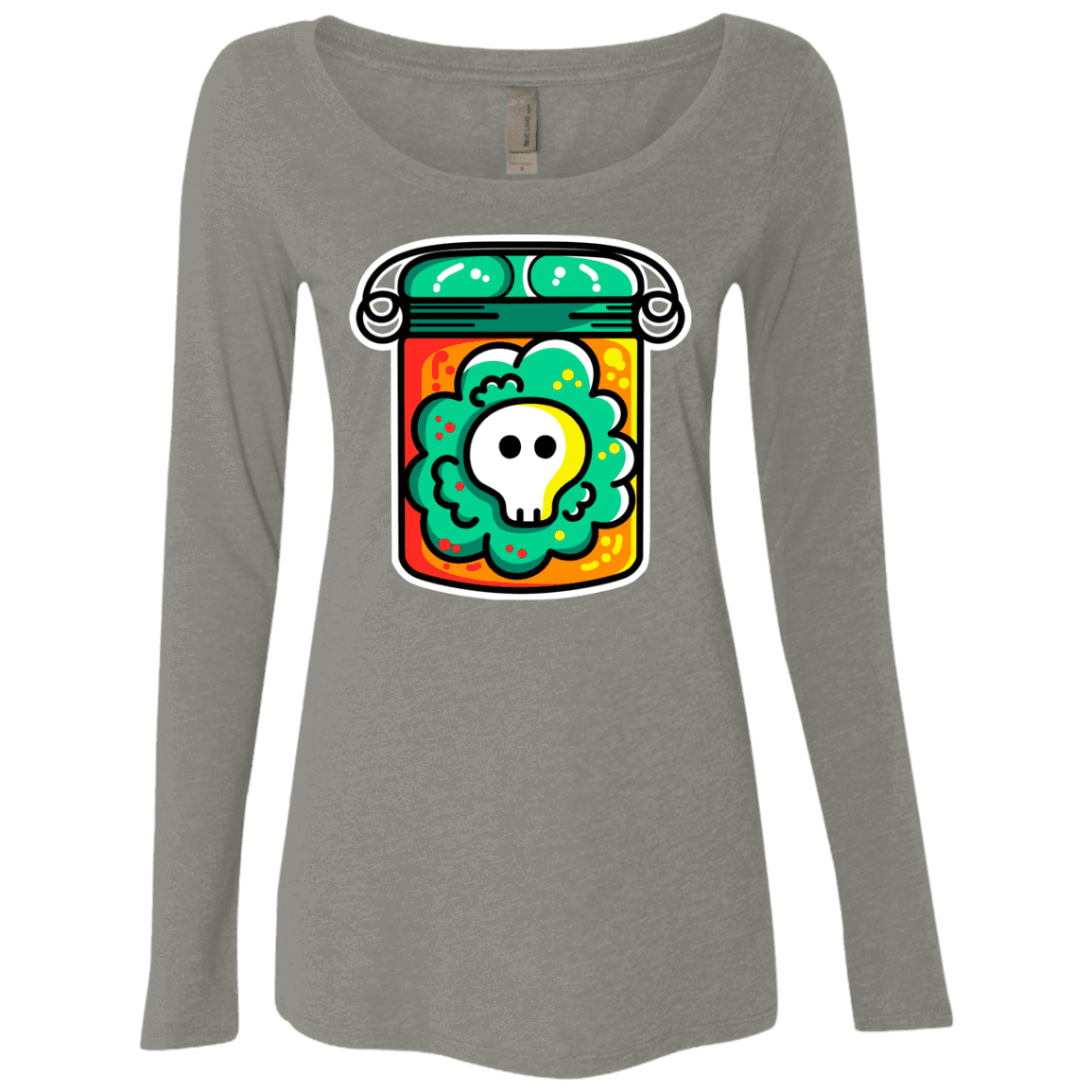 T-Shirts Venetian Grey / S Cute Skull In A Jar Women's Triblend Long Sleeve Shirt