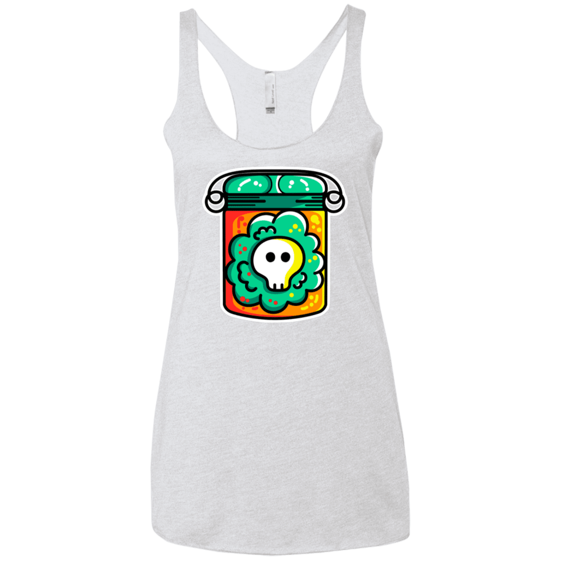 T-Shirts Heather White / X-Small Cute Skull In A Jar Women's Triblend Racerback Tank
