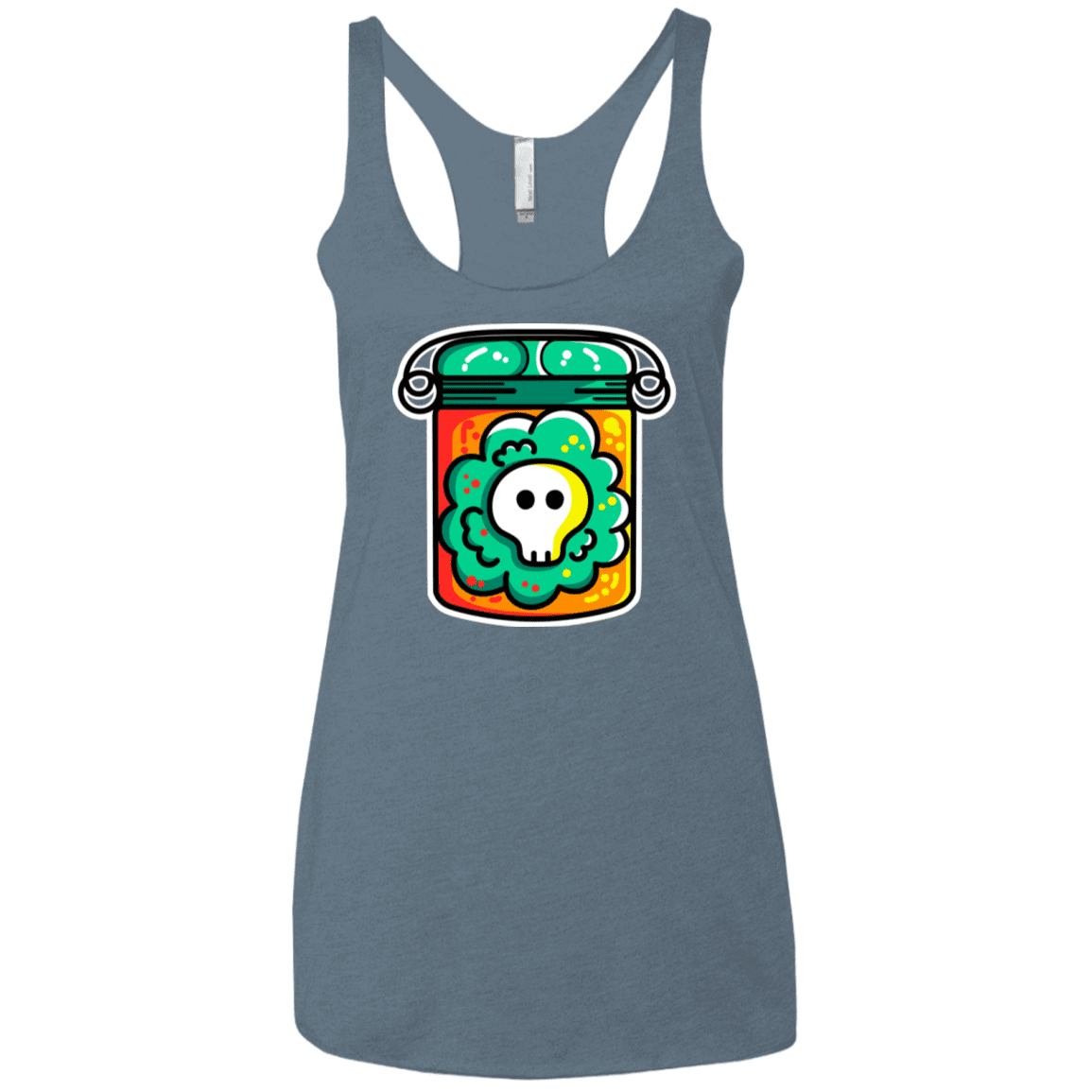 T-Shirts Indigo / X-Small Cute Skull In A Jar Women's Triblend Racerback Tank