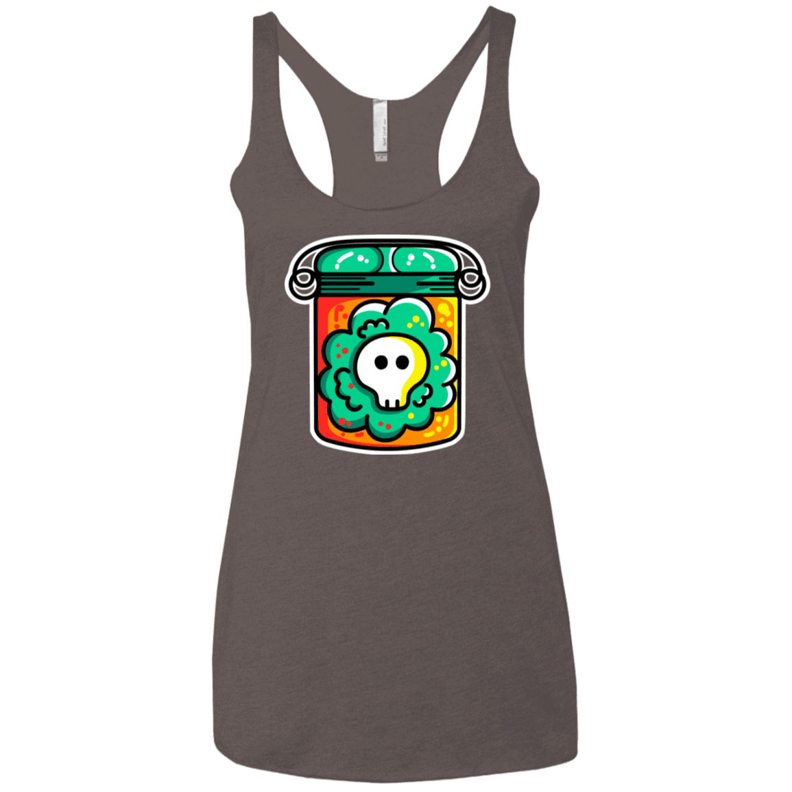 T-Shirts Macchiato / X-Small Cute Skull In A Jar Women's Triblend Racerback Tank