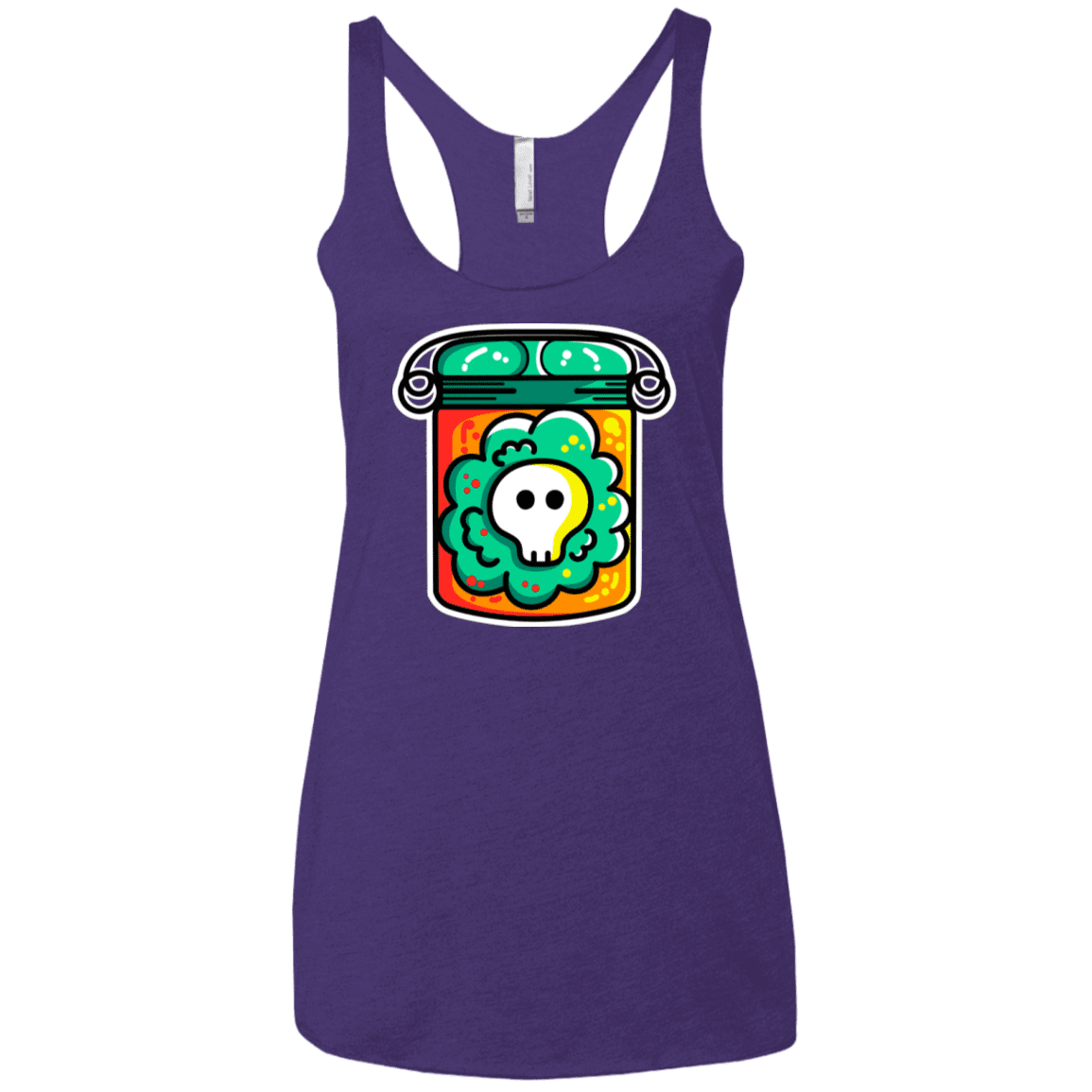 T-Shirts Purple Rush / X-Small Cute Skull In A Jar Women's Triblend Racerback Tank