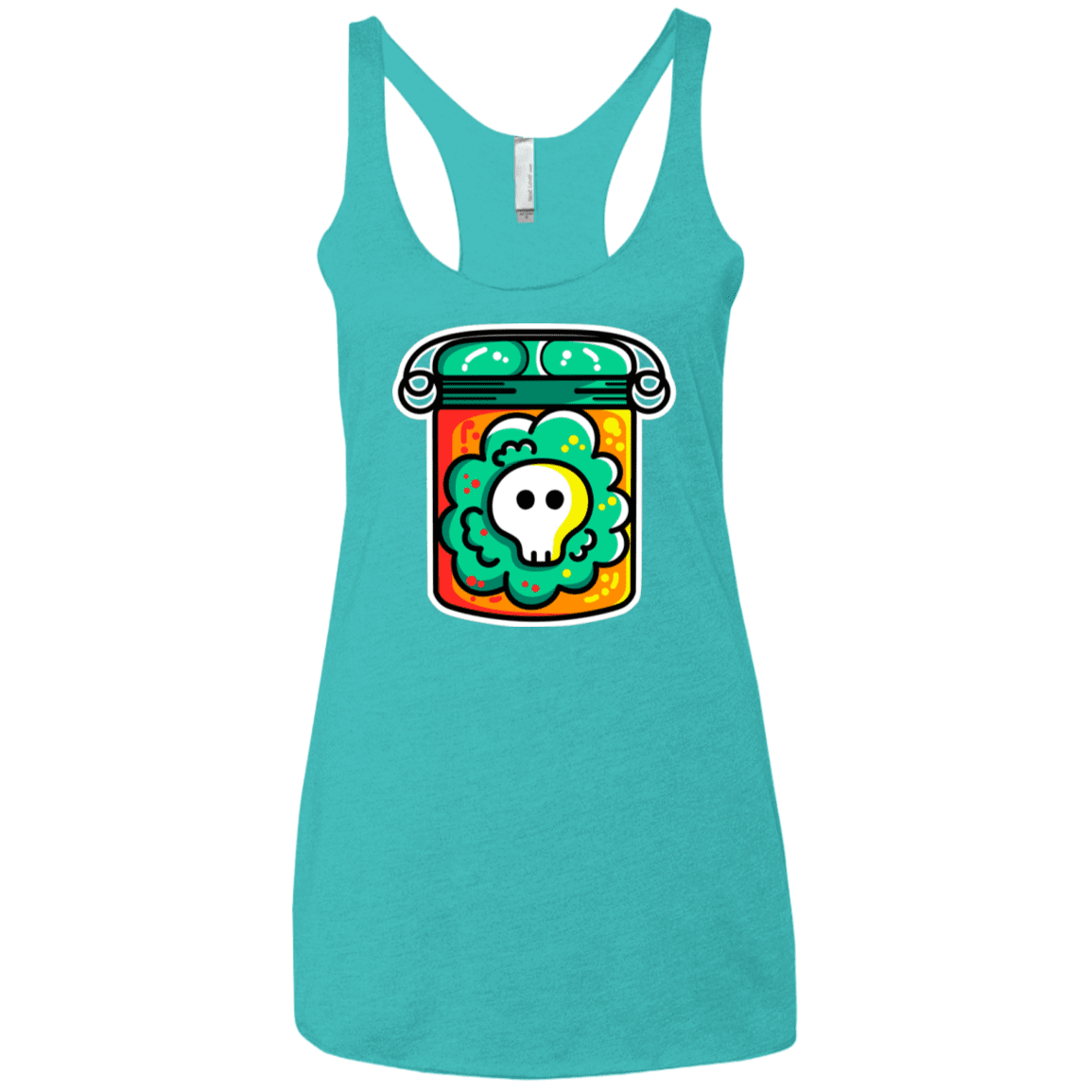 T-Shirts Tahiti Blue / X-Small Cute Skull In A Jar Women's Triblend Racerback Tank