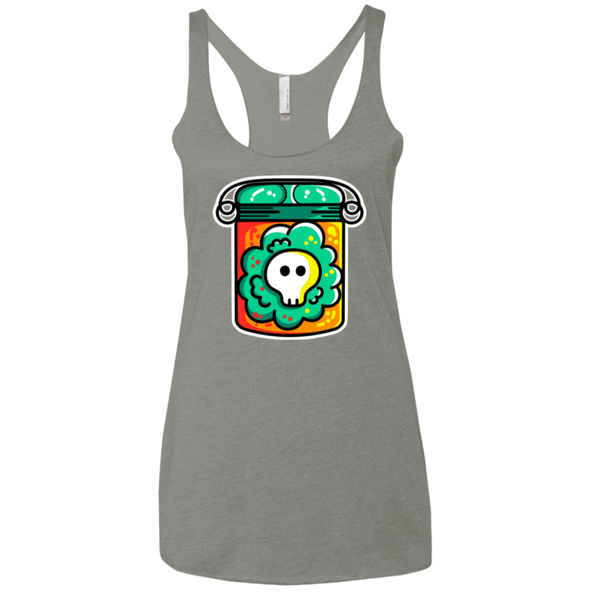 T-Shirts Venetian Grey / X-Small Cute Skull In A Jar Women's Triblend Racerback Tank