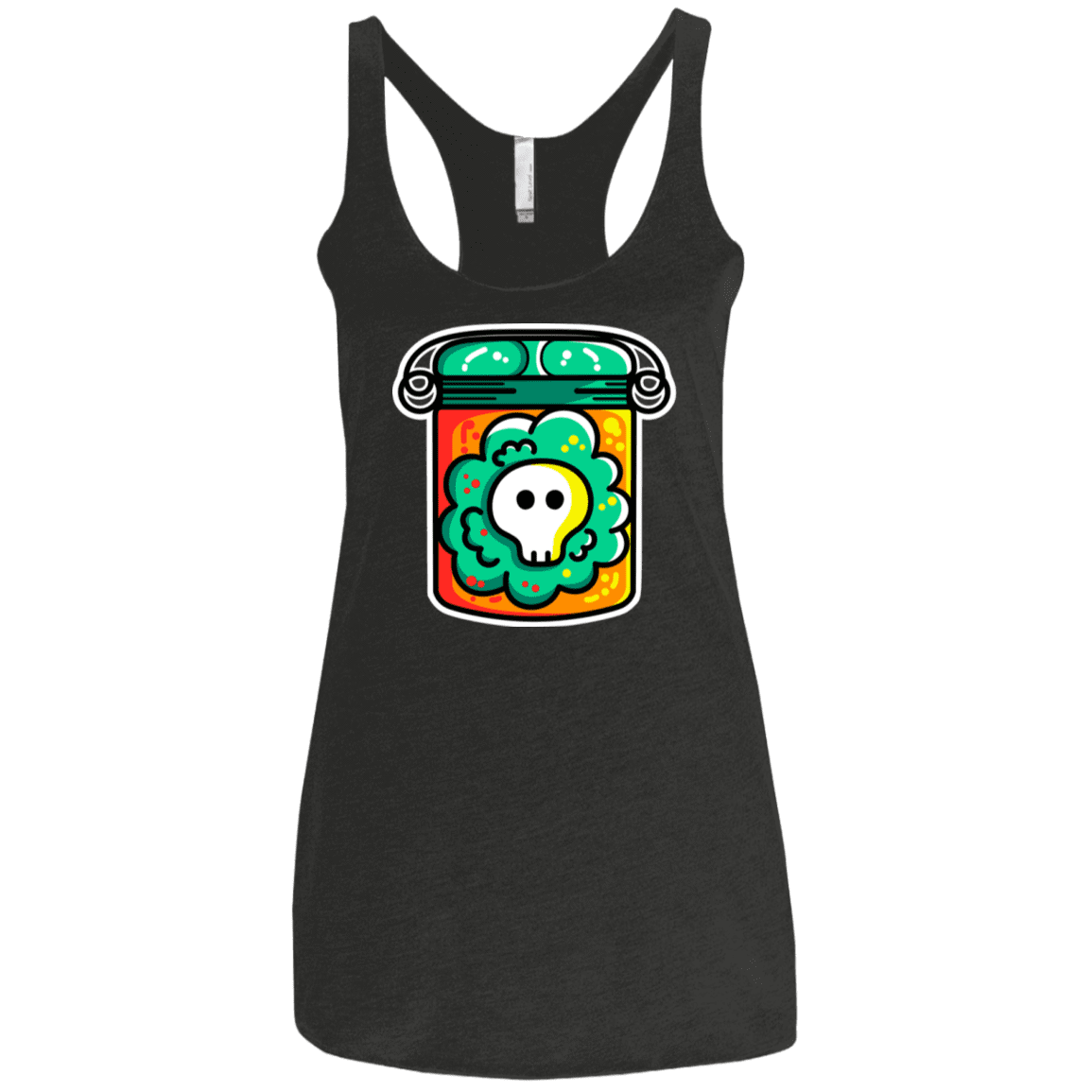 T-Shirts Vintage Black / X-Small Cute Skull In A Jar Women's Triblend Racerback Tank
