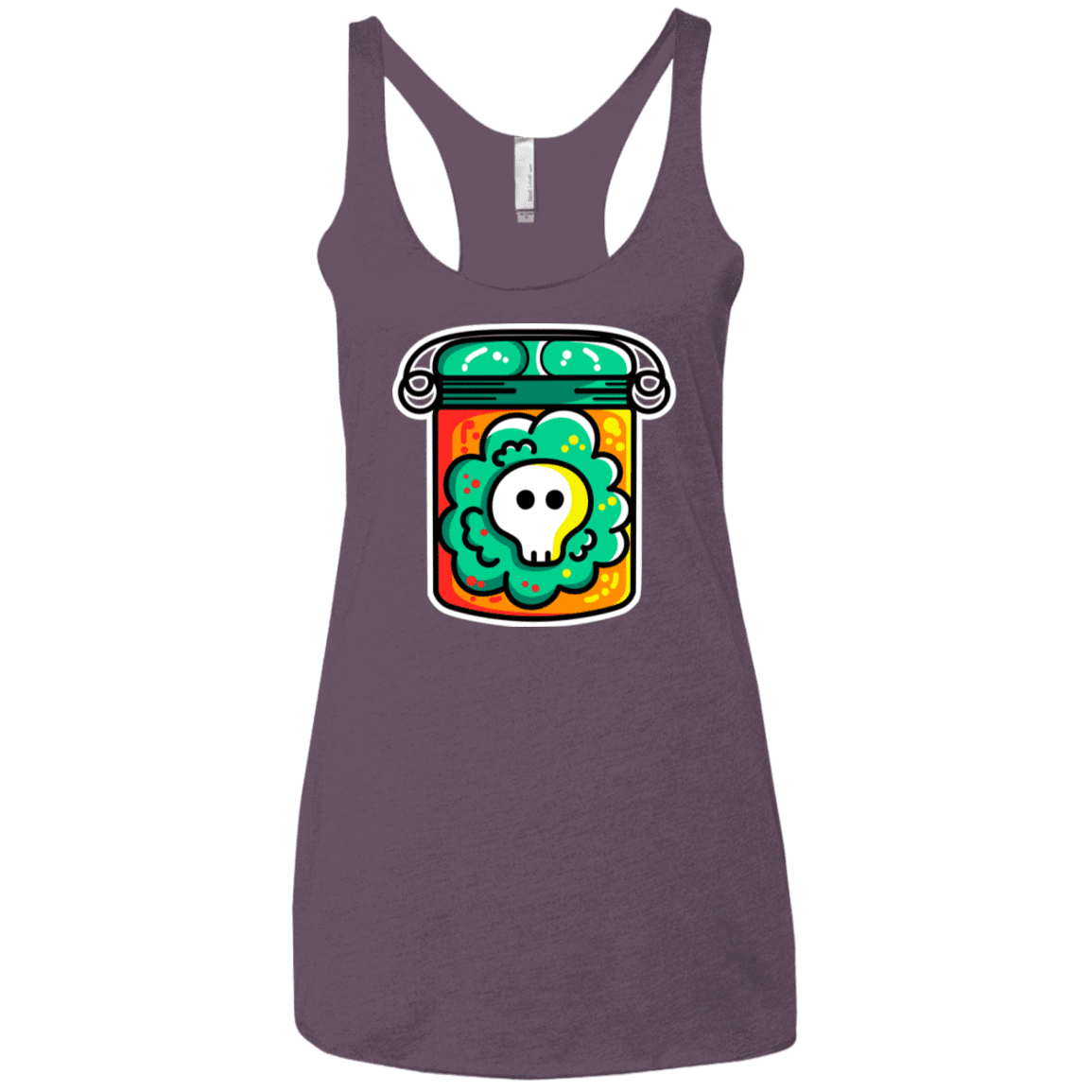 T-Shirts Vintage Purple / X-Small Cute Skull In A Jar Women's Triblend Racerback Tank