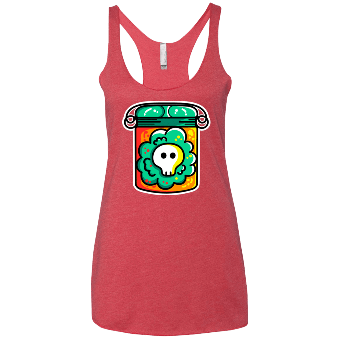 T-Shirts Vintage Red / X-Small Cute Skull In A Jar Women's Triblend Racerback Tank