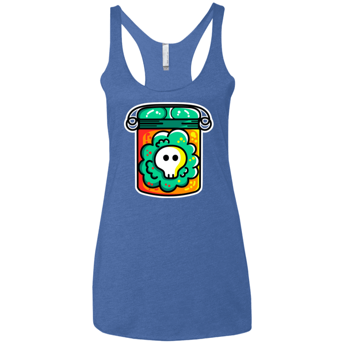 T-Shirts Vintage Royal / X-Small Cute Skull In A Jar Women's Triblend Racerback Tank