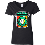 T-Shirts Black / S Cute Skull In A Jar Women's V-Neck T-Shirt