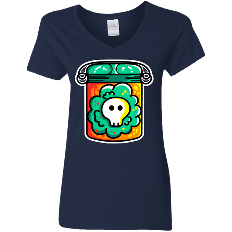 T-Shirts Navy / S Cute Skull In A Jar Women's V-Neck T-Shirt