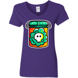 T-Shirts Purple / S Cute Skull In A Jar Women's V-Neck T-Shirt