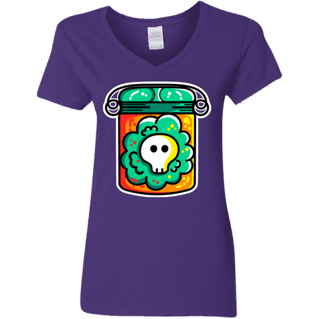 T-Shirts Purple / S Cute Skull In A Jar Women's V-Neck T-Shirt