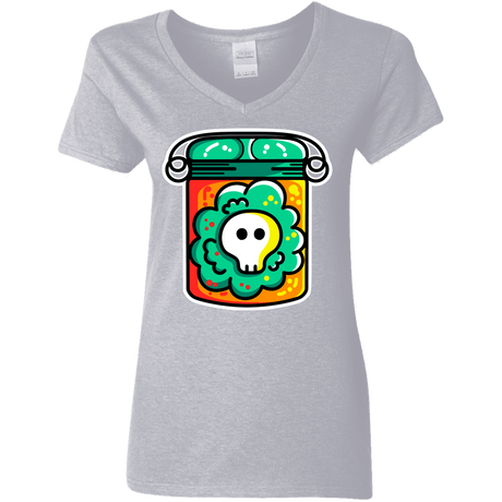 T-Shirts Sport Grey / S Cute Skull In A Jar Women's V-Neck T-Shirt