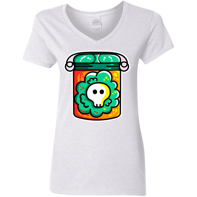 T-Shirts White / S Cute Skull In A Jar Women's V-Neck T-Shirt