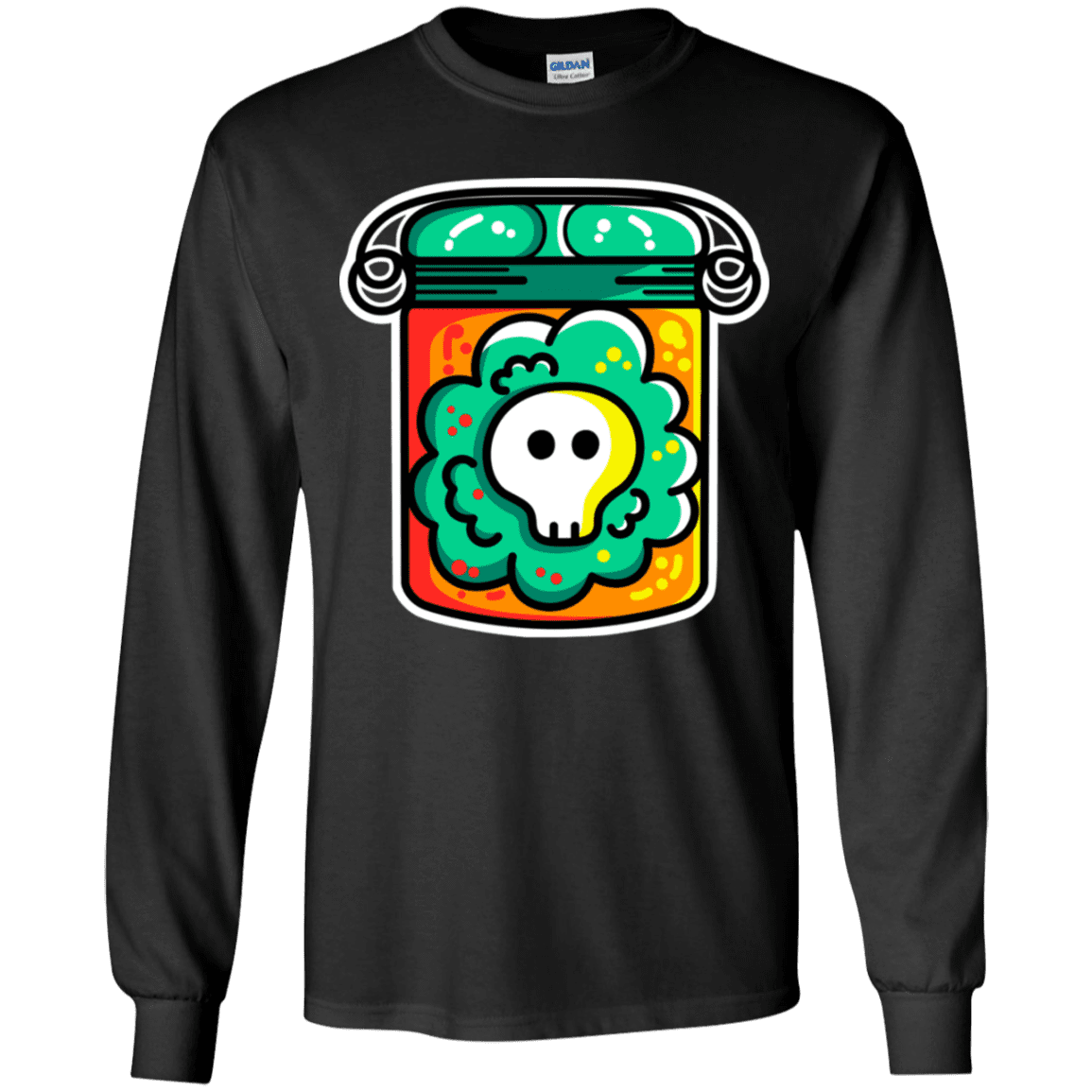 T-Shirts Black / YS Cute Skull In A Jar Youth Long Sleeve T-Shirt