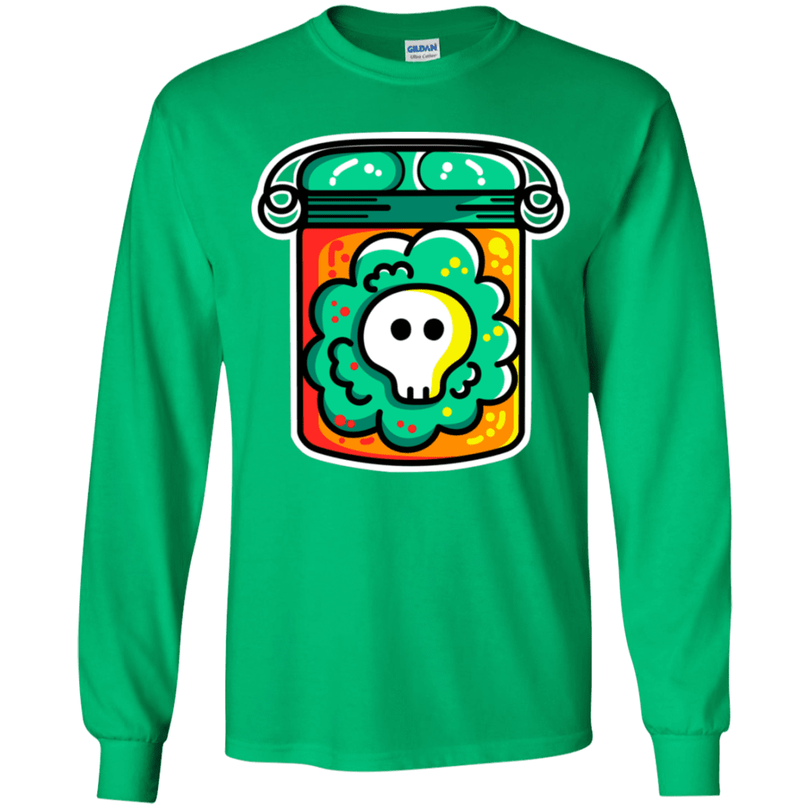 T-Shirts Irish Green / YS Cute Skull In A Jar Youth Long Sleeve T-Shirt