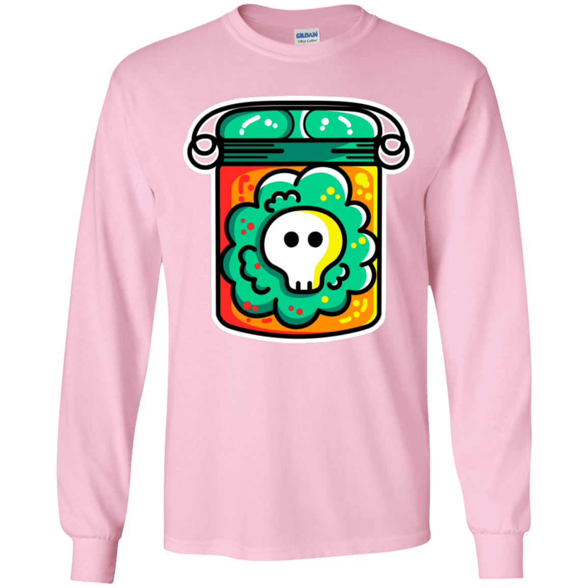 T-Shirts Light Pink / YS Cute Skull In A Jar Youth Long Sleeve T-Shirt