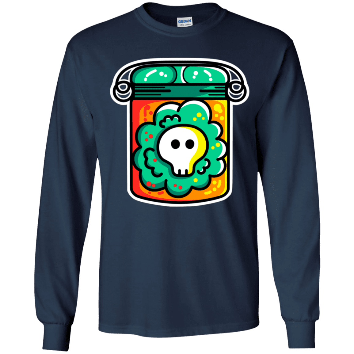 T-Shirts Navy / YS Cute Skull In A Jar Youth Long Sleeve T-Shirt