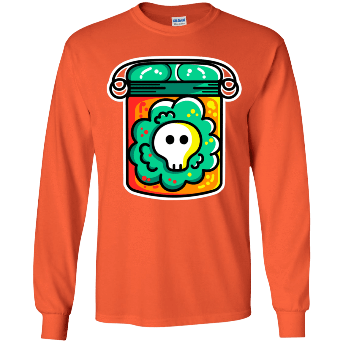 T-Shirts Orange / YS Cute Skull In A Jar Youth Long Sleeve T-Shirt