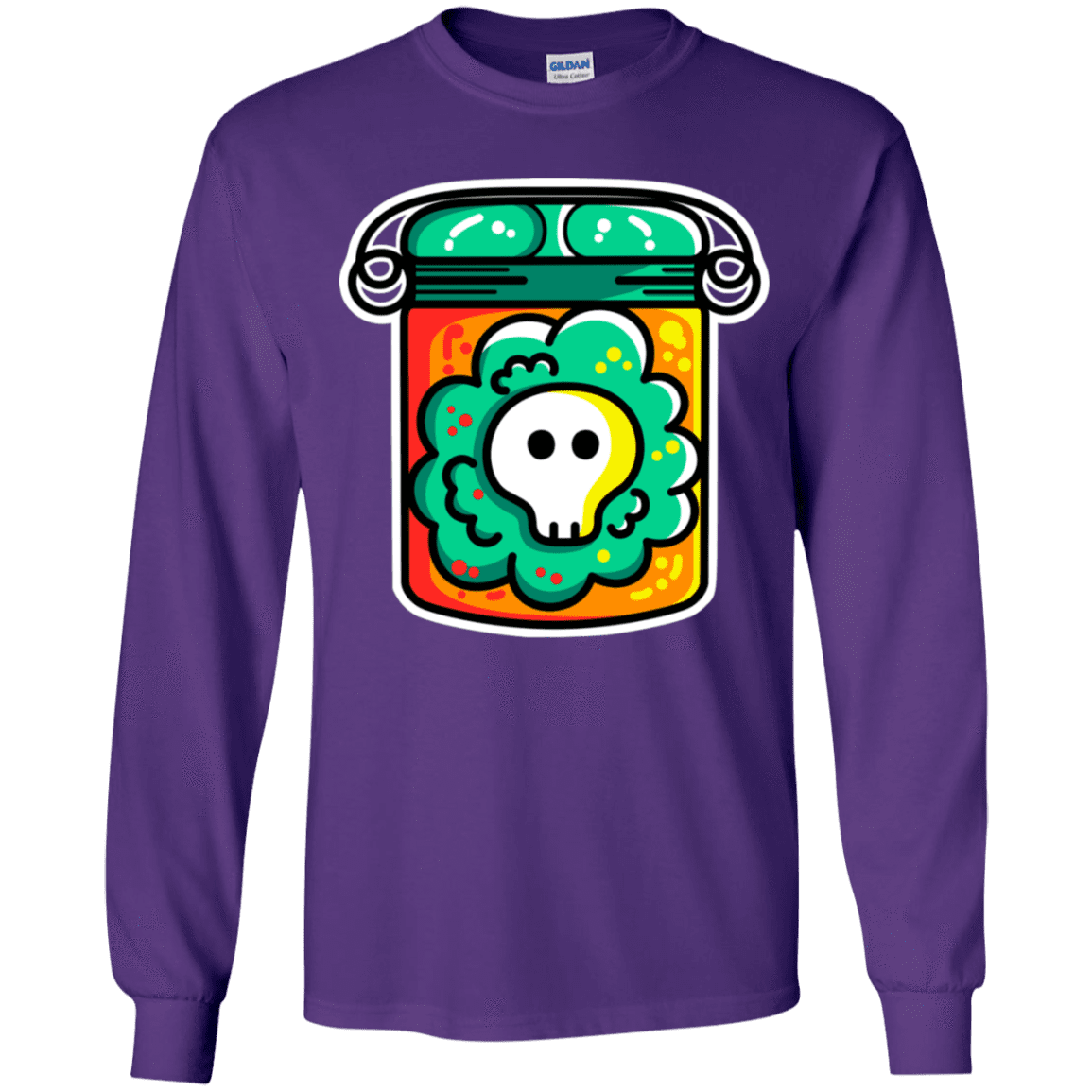 T-Shirts Purple / YS Cute Skull In A Jar Youth Long Sleeve T-Shirt