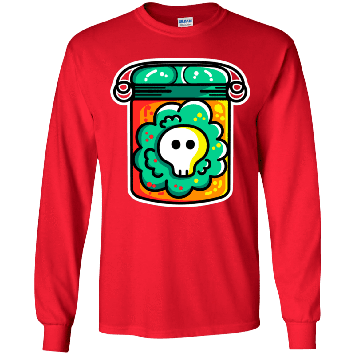 T-Shirts Red / YS Cute Skull In A Jar Youth Long Sleeve T-Shirt