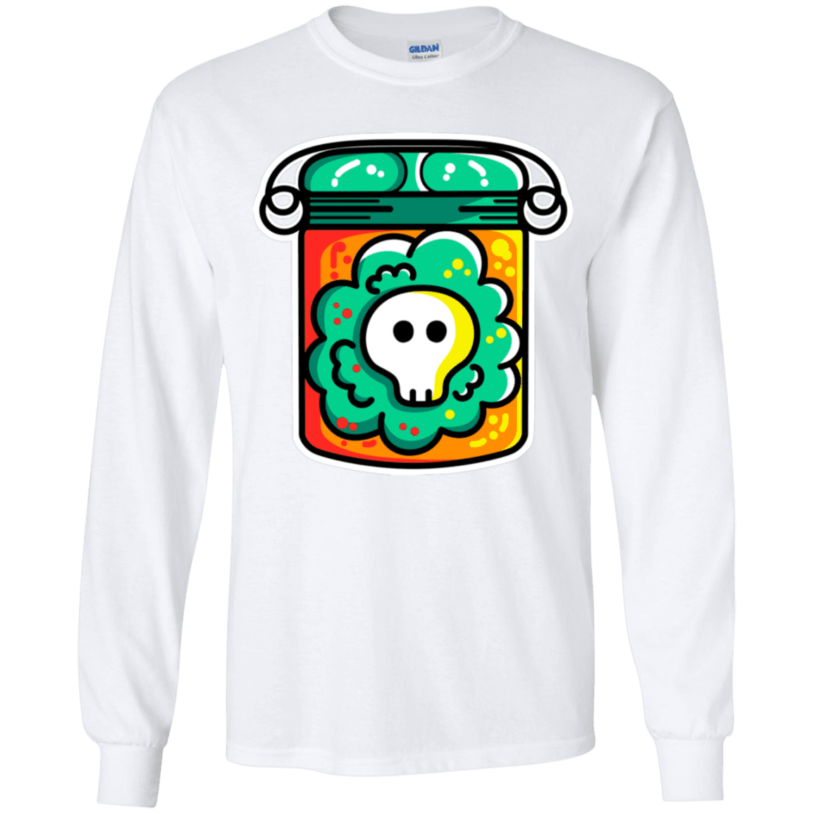 T-Shirts White / YS Cute Skull In A Jar Youth Long Sleeve T-Shirt