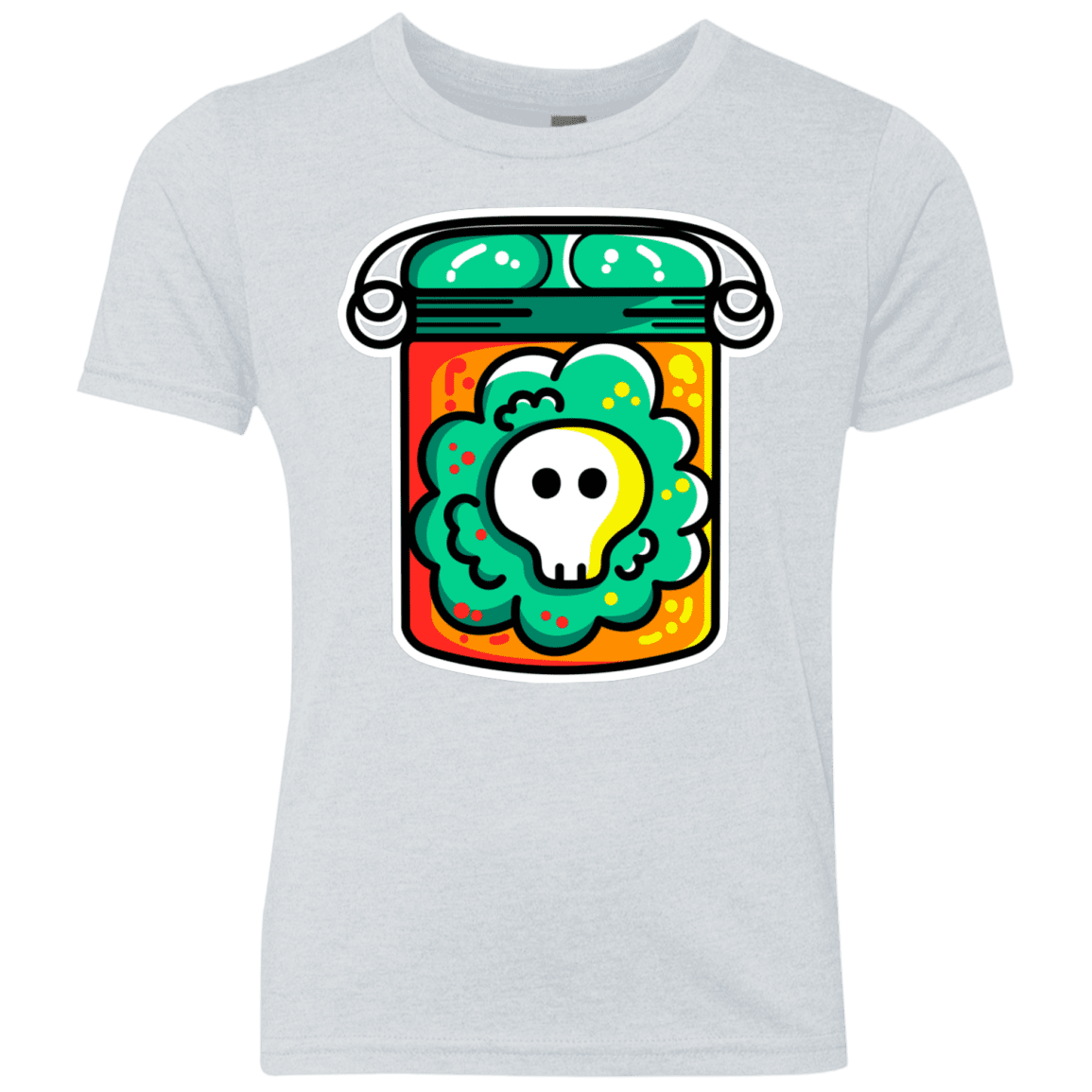 T-Shirts Heather White / YXS Cute Skull In A Jar Youth Triblend T-Shirt