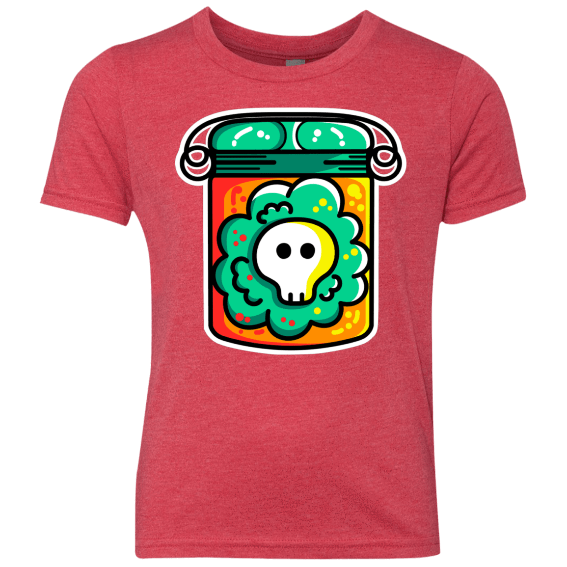 T-Shirts Vintage Red / YXS Cute Skull In A Jar Youth Triblend T-Shirt