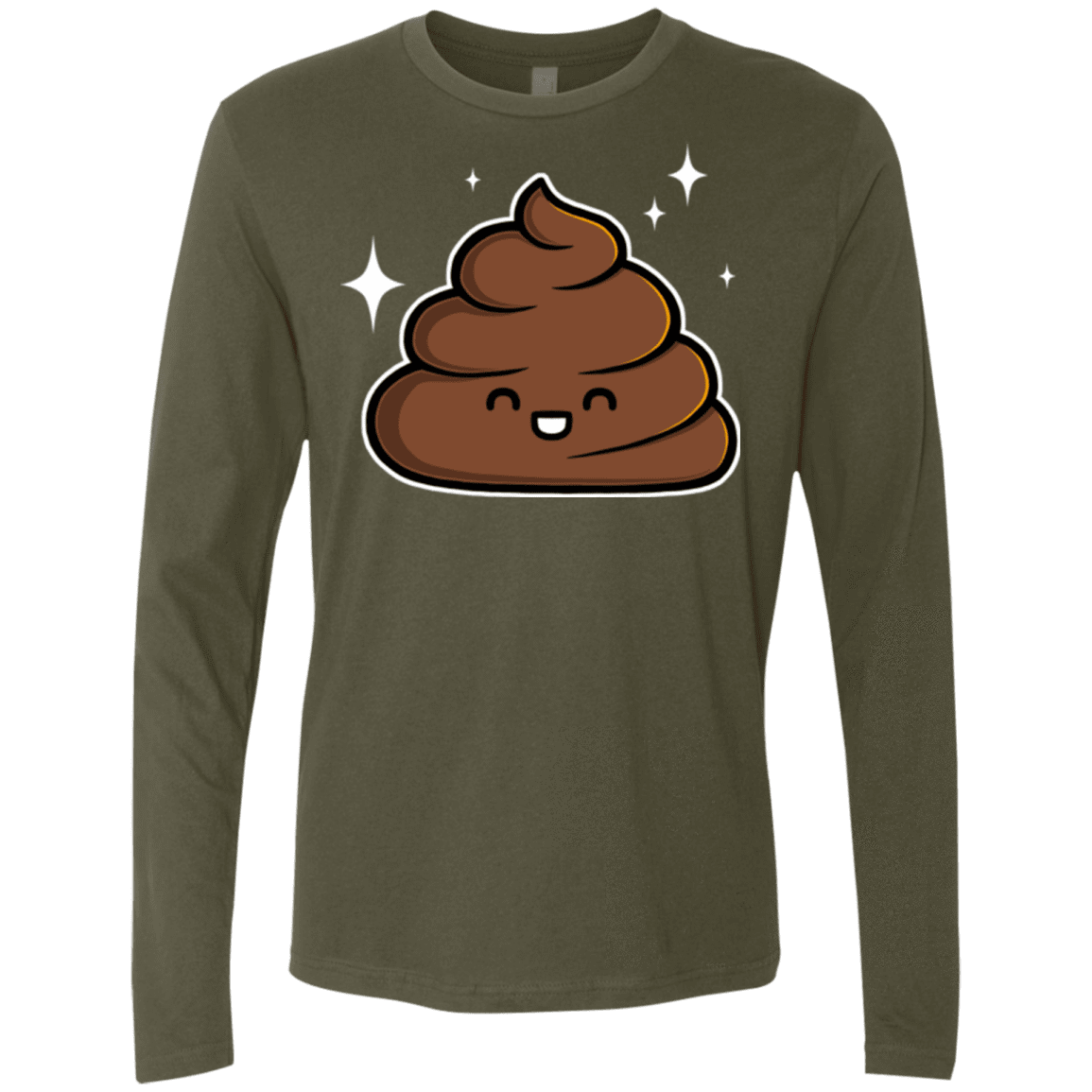 T-Shirts Military Green / Small Cutie Poop Men's Premium Long Sleeve