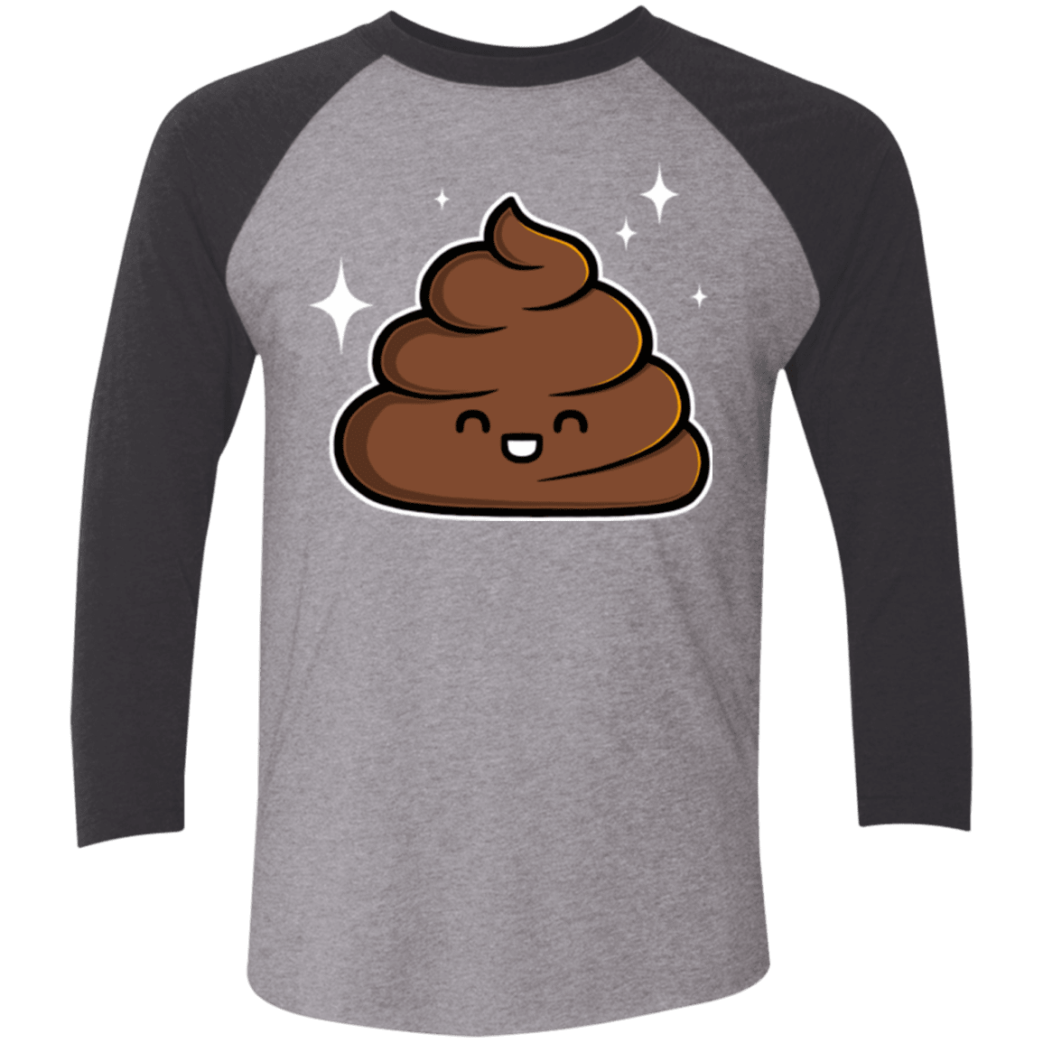 T-Shirts Premium Heather/ Vintage Black / X-Small Cutie Poop Men's Triblend 3/4 Sleeve