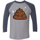 T-Shirts Premium Heather/ Vintage Navy / X-Small Cutie Poop Men's Triblend 3/4 Sleeve