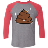 T-Shirts Premium Heather/ Vintage Red / X-Small Cutie Poop Men's Triblend 3/4 Sleeve