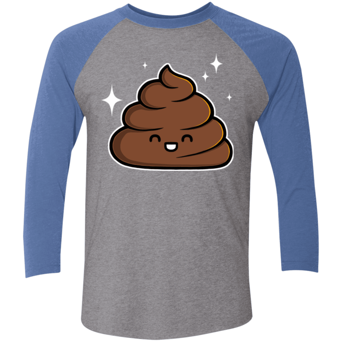 T-Shirts Premium Heather/ Vintage Royal / X-Small Cutie Poop Men's Triblend 3/4 Sleeve