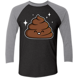 T-Shirts Vintage Black/Premium Heather / X-Small Cutie Poop Men's Triblend 3/4 Sleeve