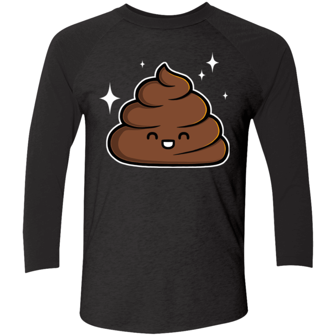 T-Shirts Vintage Black/Vintage Black / X-Small Cutie Poop Men's Triblend 3/4 Sleeve