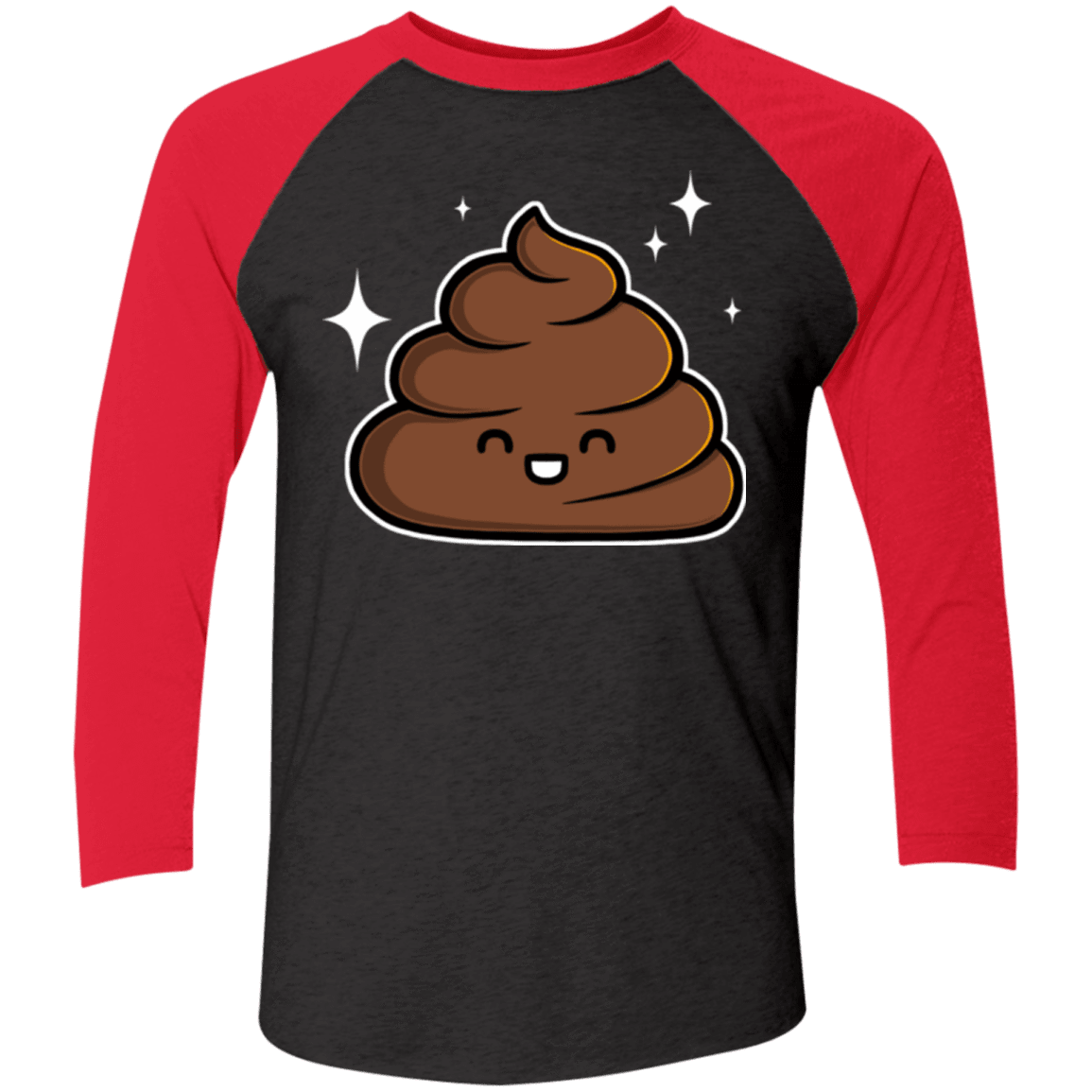 T-Shirts Vintage Black/Vintage Red / X-Small Cutie Poop Men's Triblend 3/4 Sleeve