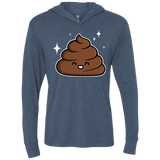 T-Shirts Indigo / X-Small Cutie Poop Triblend Long Sleeve Hoodie Tee