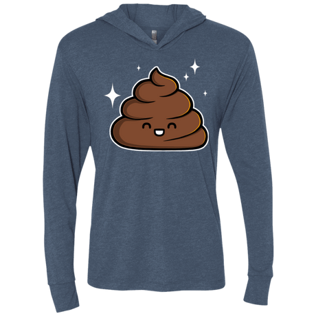 T-Shirts Indigo / X-Small Cutie Poop Triblend Long Sleeve Hoodie Tee