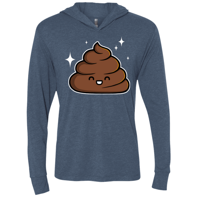 T-Shirts Indigo / X-Small Cutie Poop Triblend Long Sleeve Hoodie Tee