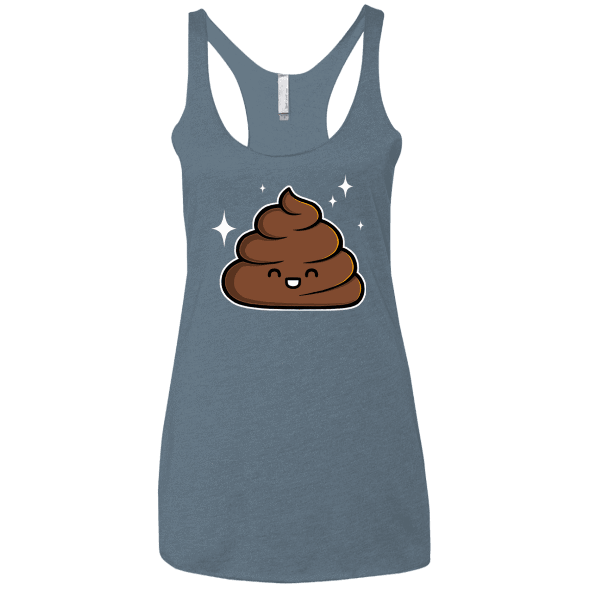 T-Shirts Indigo / X-Small Cutie Poop Women's Triblend Racerback Tank