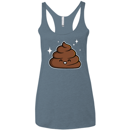 T-Shirts Indigo / X-Small Cutie Poop Women's Triblend Racerback Tank