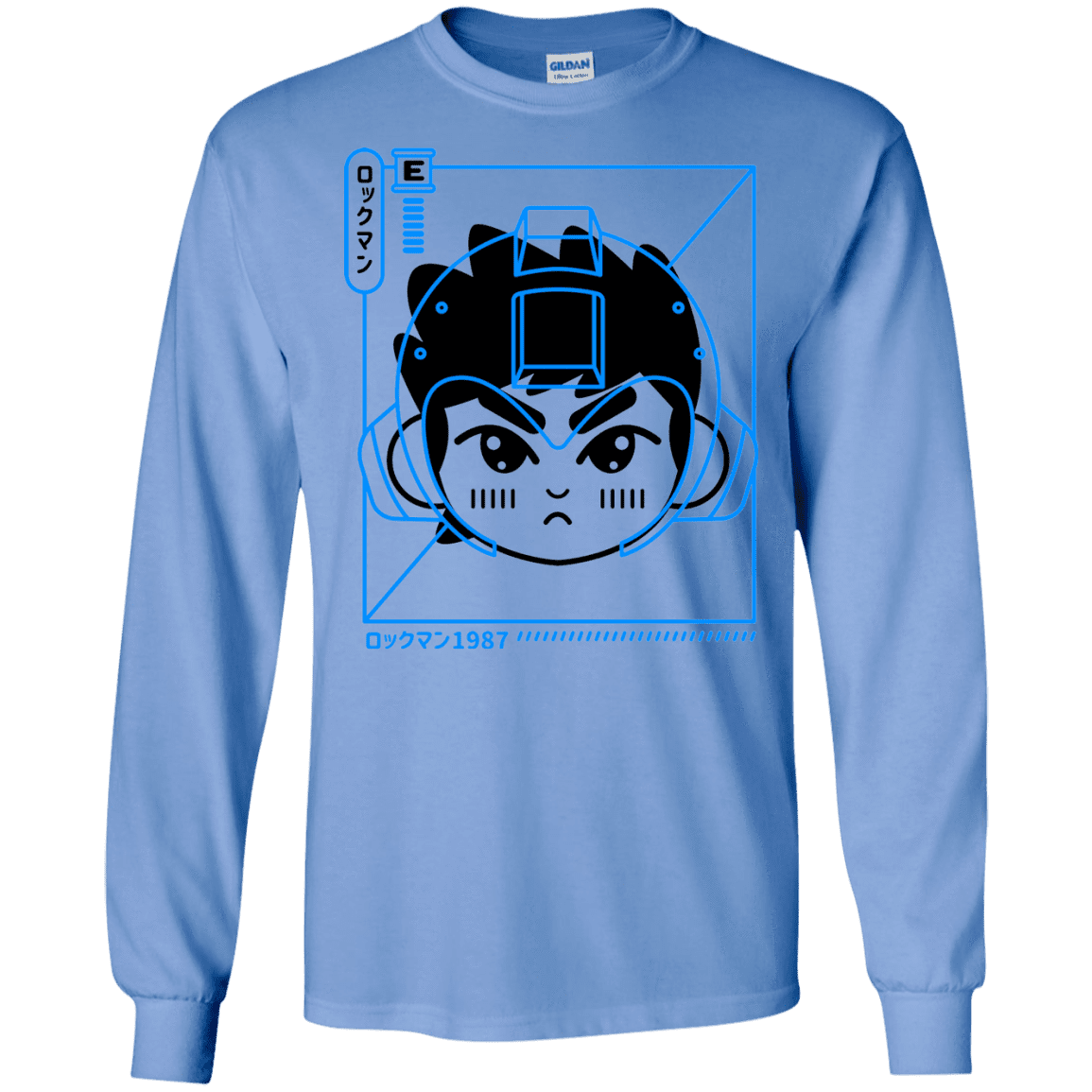 T-Shirts Carolina Blue / S Cyber Helmet Rokkuman Men's Long Sleeve T-Shirt