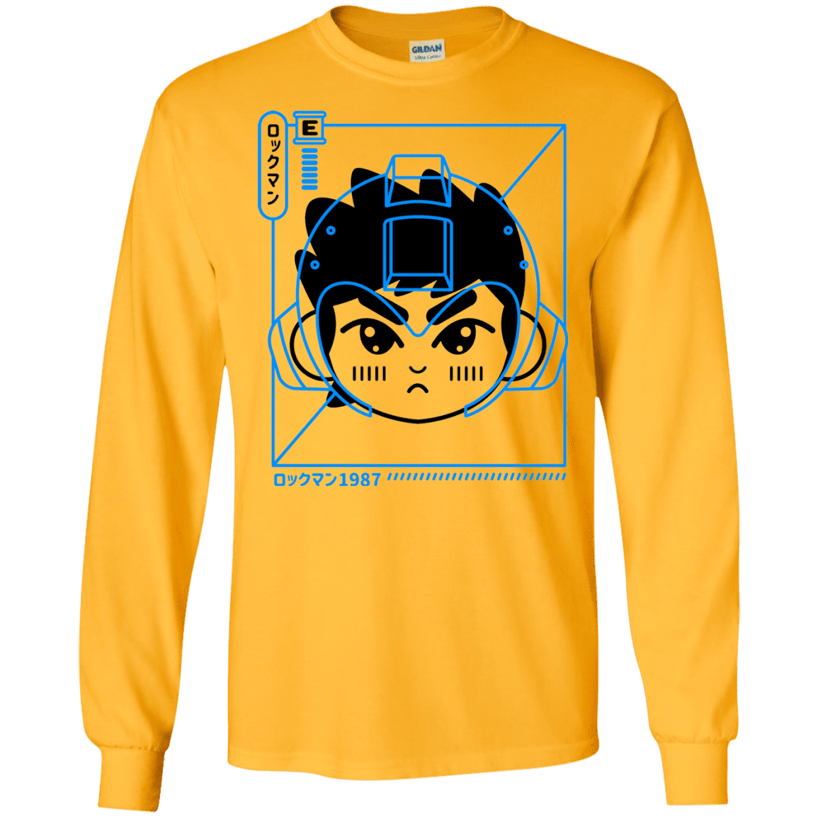 T-Shirts Gold / S Cyber Helmet Rokkuman Men's Long Sleeve T-Shirt